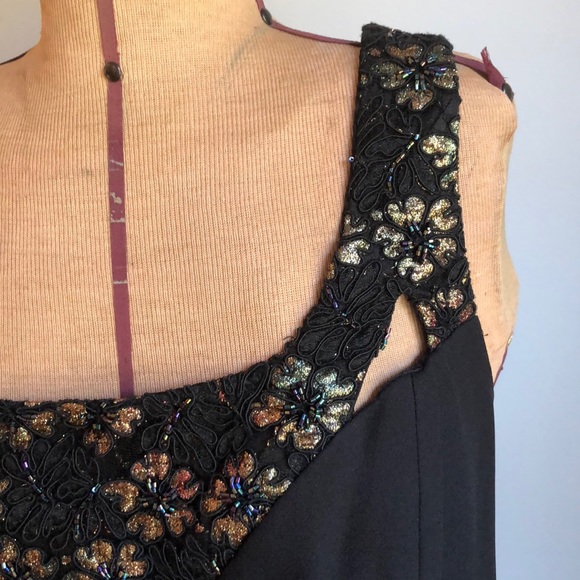 Paris line Black Long Formal Dress Single Shoulder - Picture 4 of 16